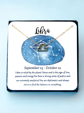 Zodiac Libra Astrological Necklace