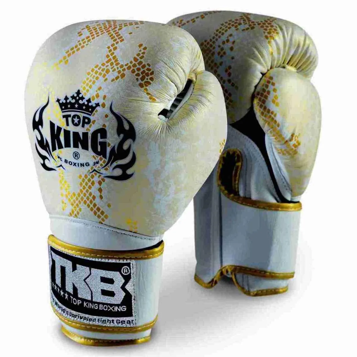 泰拳拳套 Thai Boxing Gloves : Top King Super Snake Air TKBGSS-02 White(Gold)