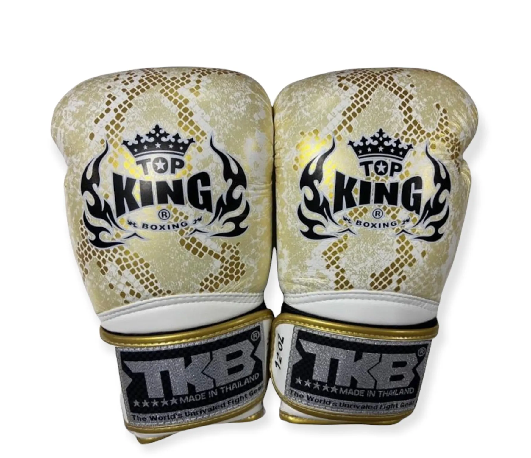 泰拳拳套 Thai Boxing Gloves : Top King Super Snake Air TKBGSS-02 White(Gold)